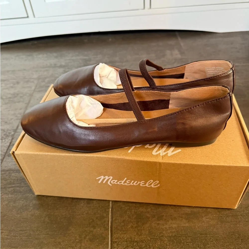 Madewell Brown Leather Greta Ballet Flats - Picture 5 of 6
